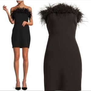 NWT Feather TrimStrapless LBD Mini by Sam Edelma